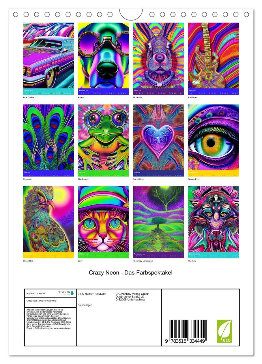 Bild: 9783516334449 | Crazy Neon - Das Farbspektakel (Wandkalender 2026 DIN A4 hoch),...