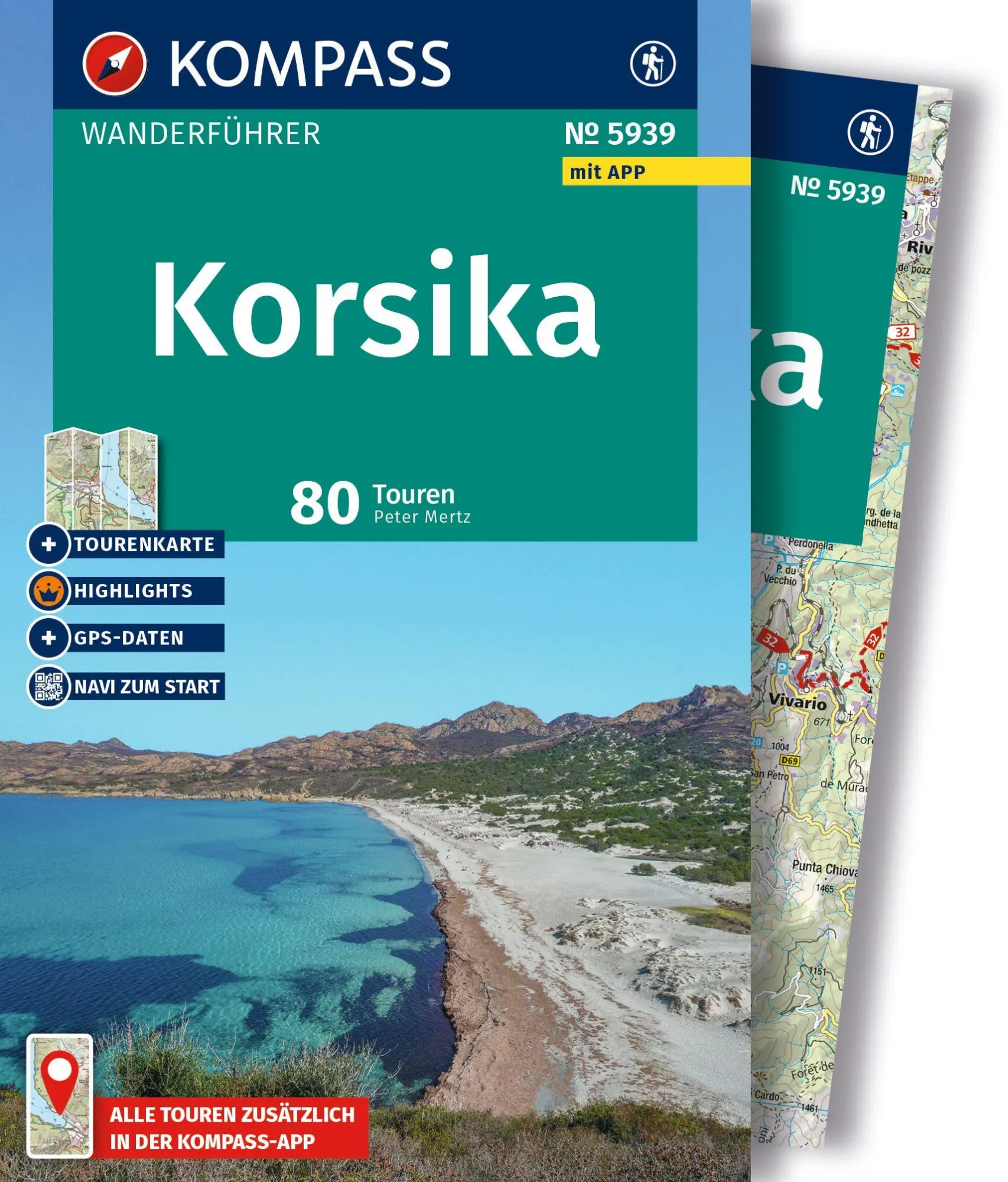 Cover: 9783991544449 | KOMPASS Wanderführer Korsika, 80 Touren mit Extra-Tourenkarte | Mertz