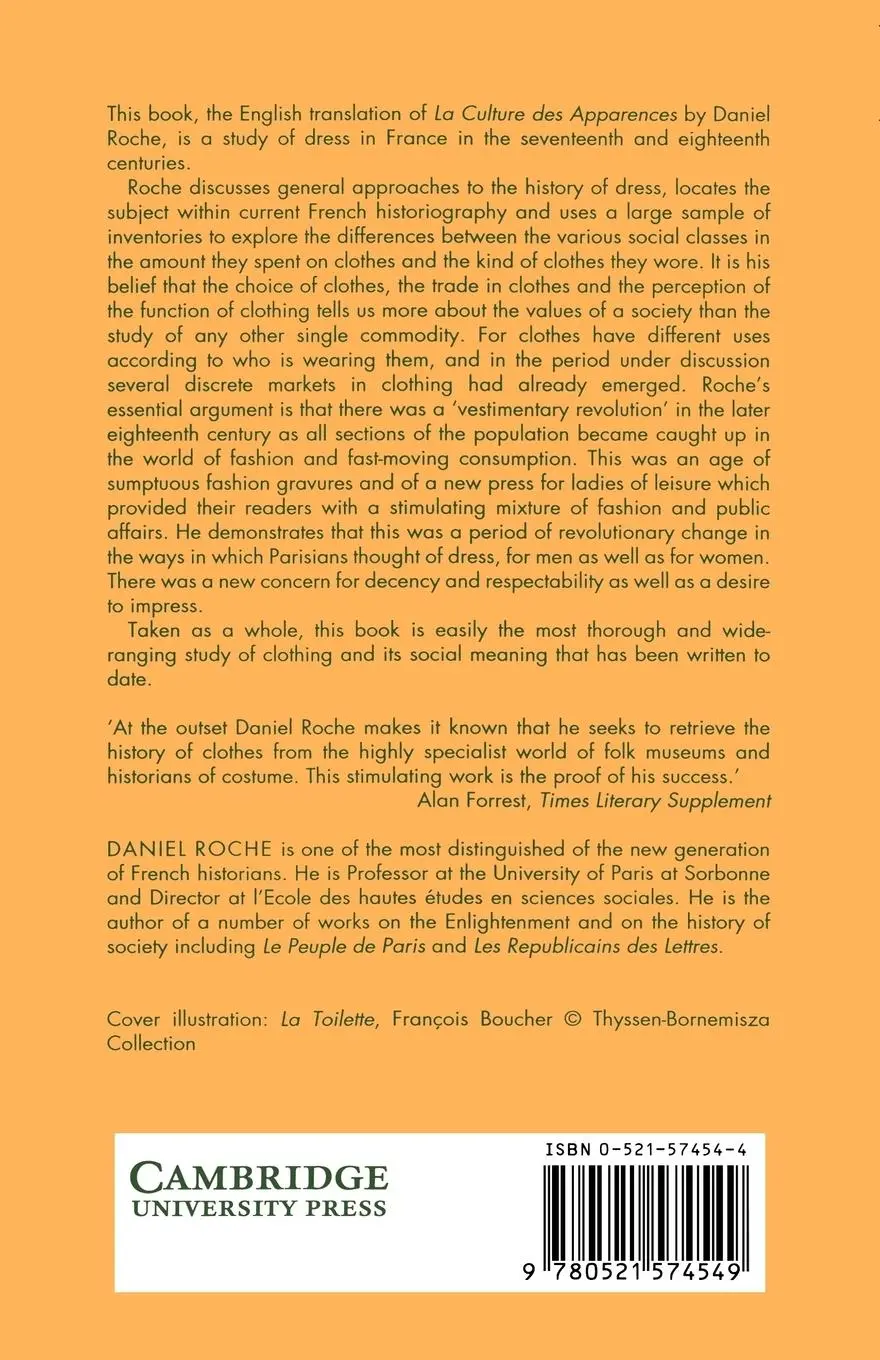 Rückseite: 9780521574549 | The Culture of Clothing | Dress and Fashion in the Ancien R Gime