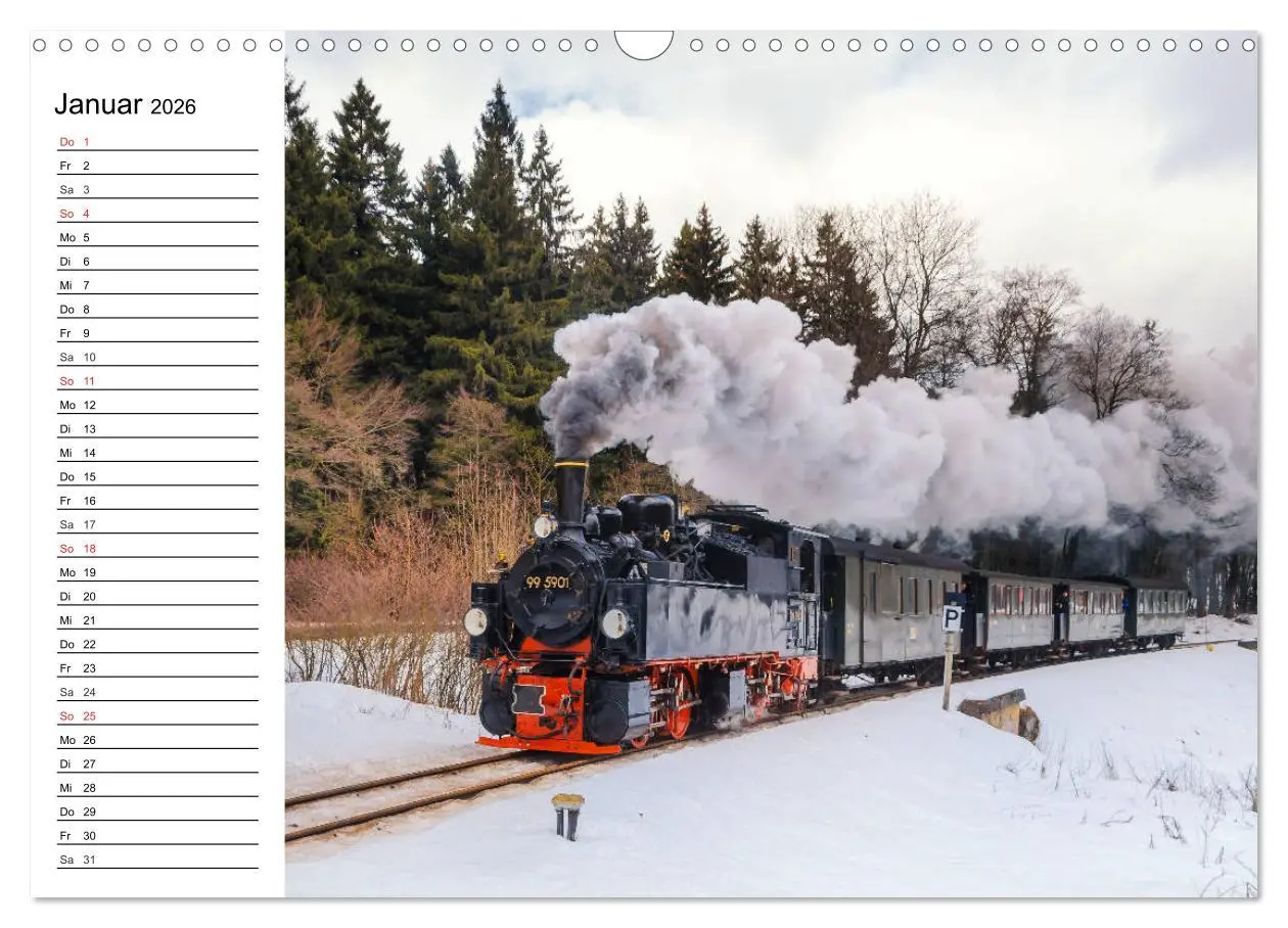 Bild: 9783457784549 | Schmalspurbahnen im Harz (Wandkalender 2026 DIN A3 quer), CALVENDO...
