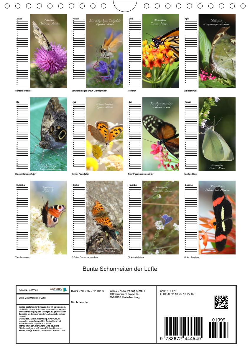 Bild: 9783672444549 | Bunte Schönheiten der Lüfte (Wandkalender immerwährend DIN A4 hoch)