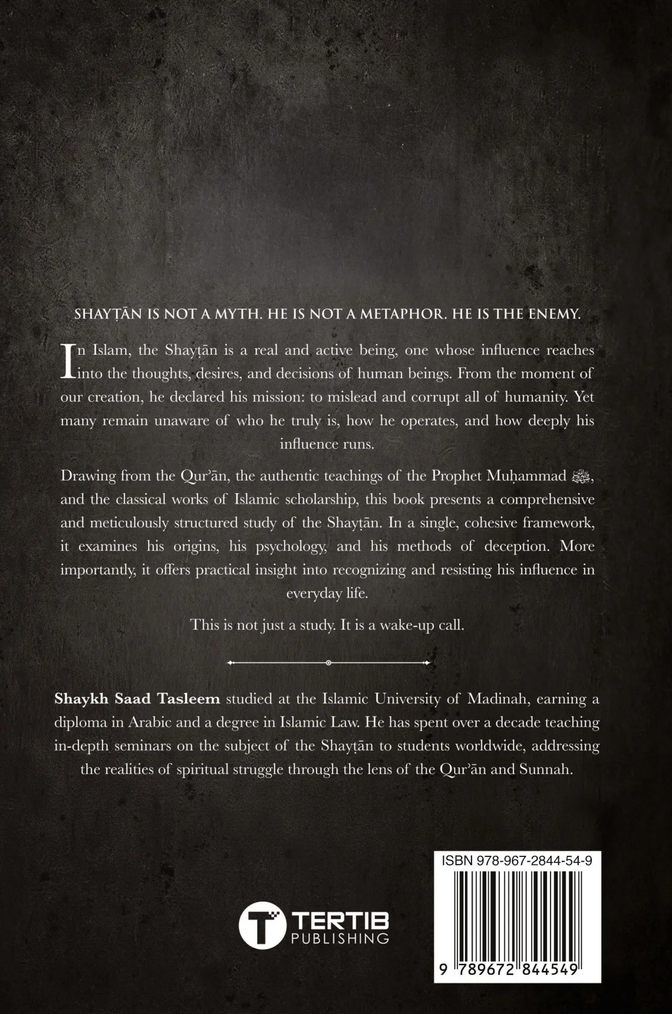 Rückseite: 9789672844549 | Shaytan | A Comprehensive Study | Saad Tasleem | Taschenbuch | 2026