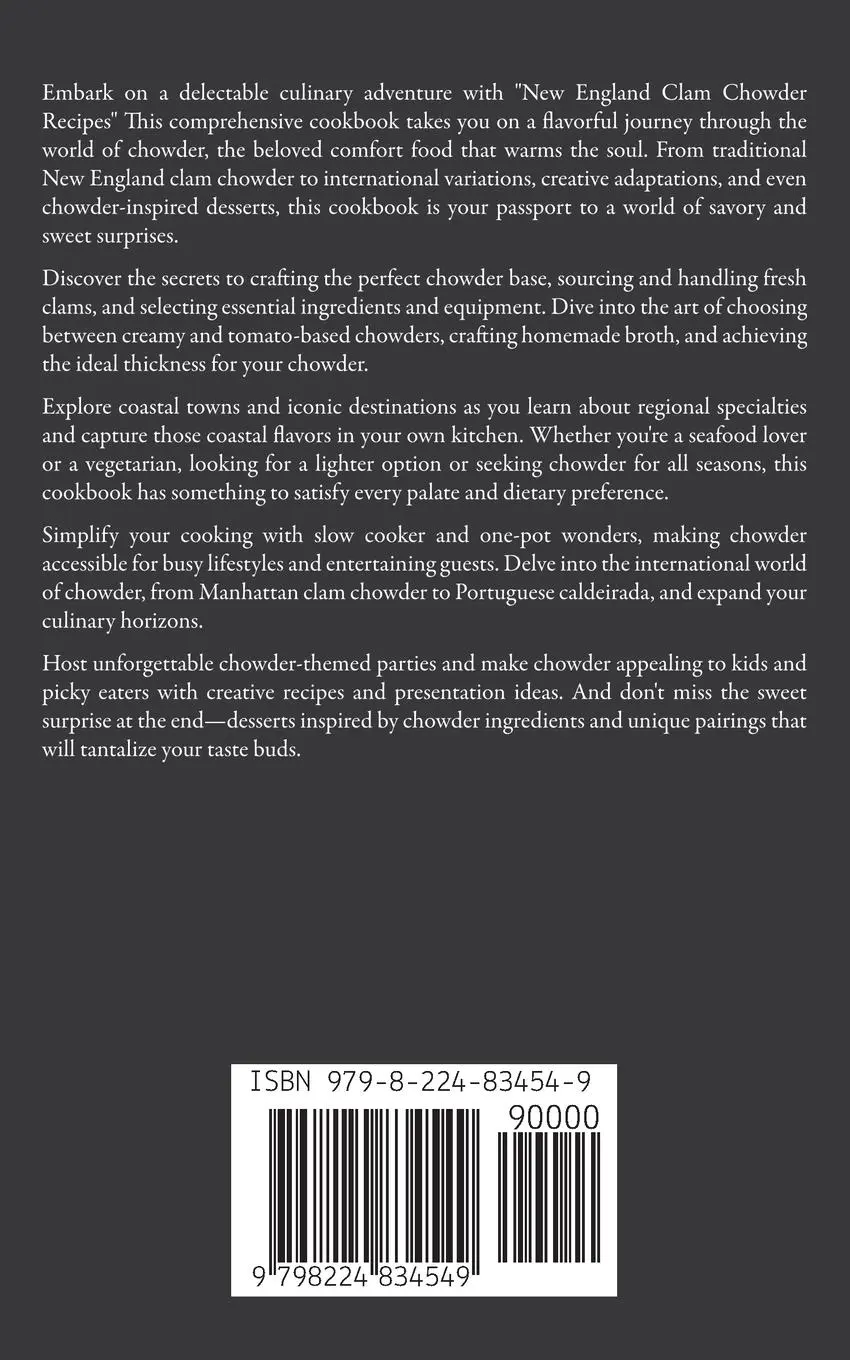 Rückseite: 9798224834549 | New England Clam Chowder Recipes | Sammy Andrews | Taschenbuch | 2024