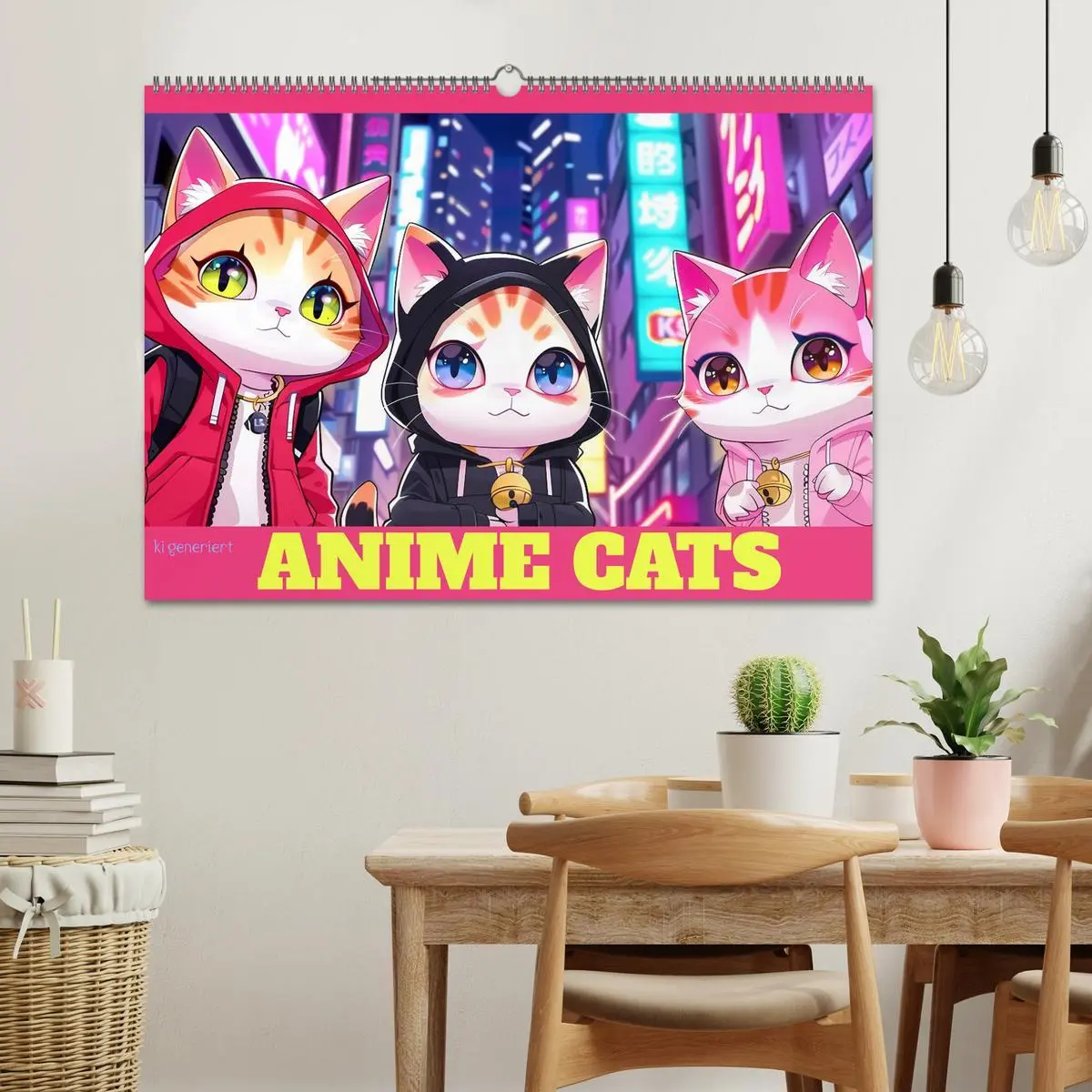 Bild: 9783457394649 | Anime Cats (Wandkalender 2026 DIN A2 quer), CALVENDO Monatskalender