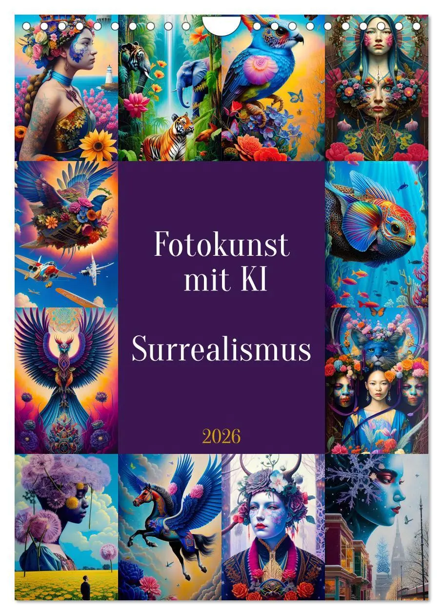 Cover: 9783516314649 | Fotokunst mit KI - Surrealismus (Wandkalender 2026 DIN A4 hoch),...