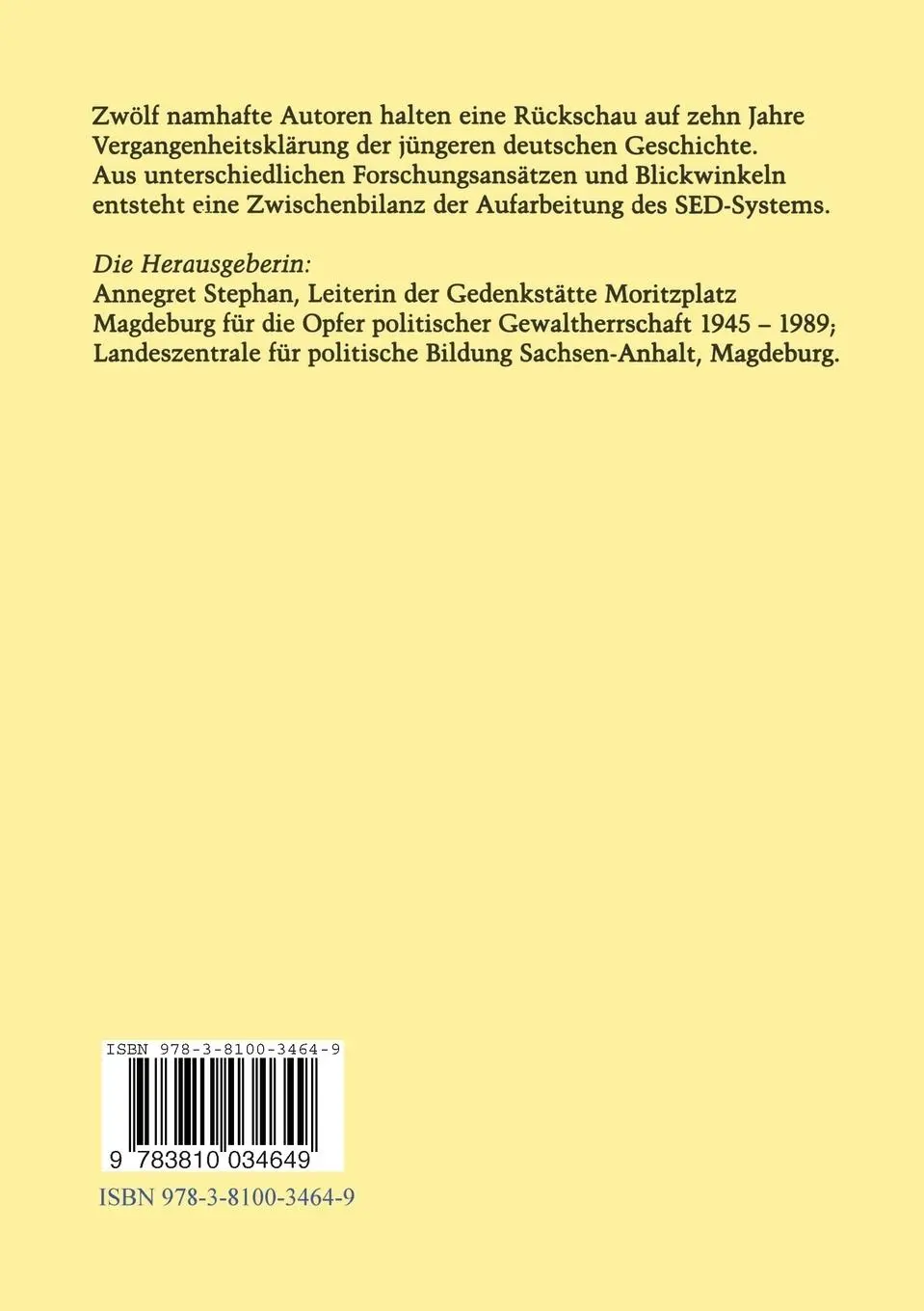 Rückseite: 9783810034649 | 1945 bis 2000 Ansichten zur deutschen Geschichte | Annegret Stephan