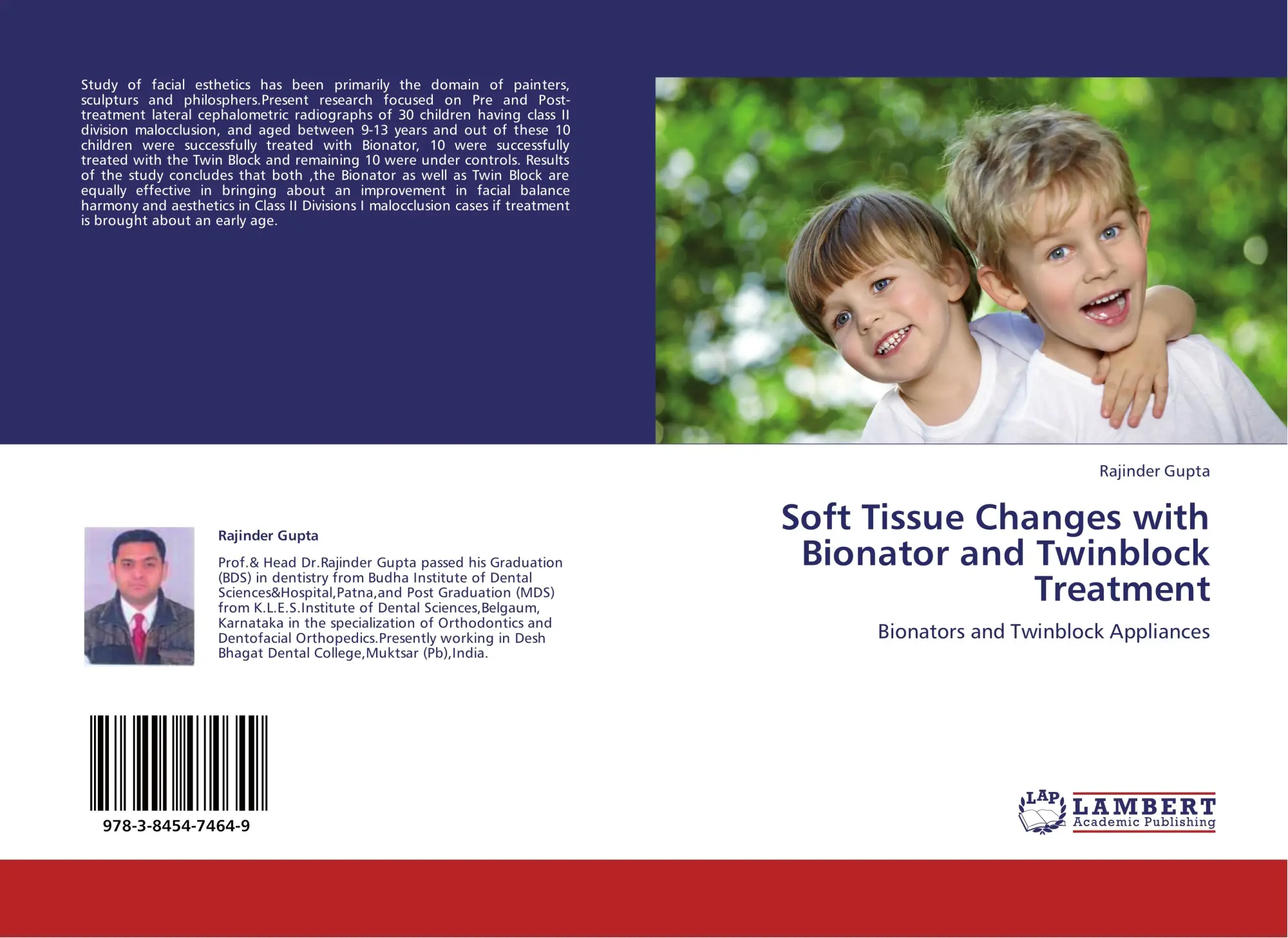 Cover: 9783845474649 | Soft Tissue Changes with Bionator and Twinblock Treatment | Gupta