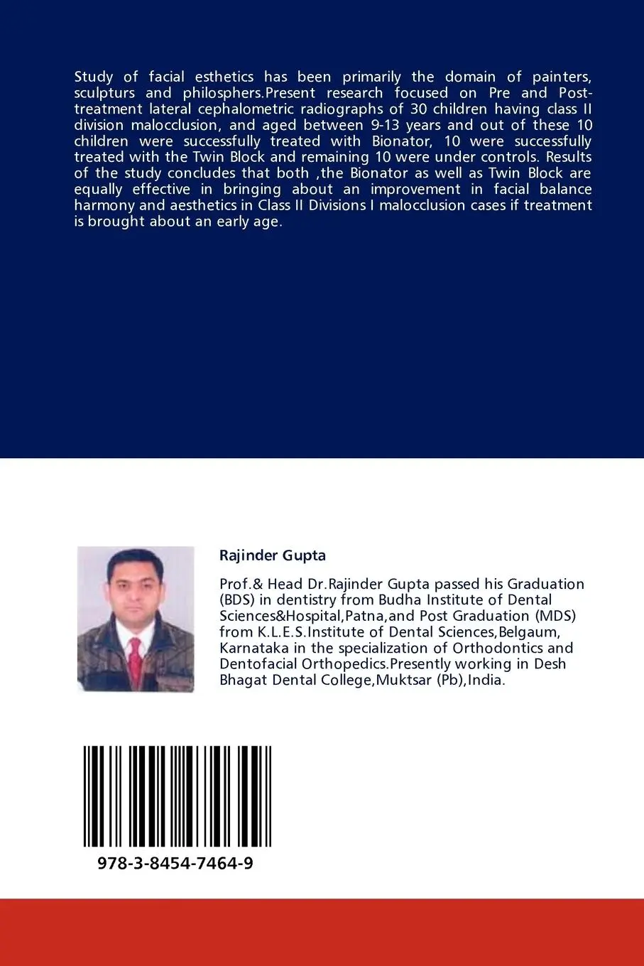 Rückseite: 9783845474649 | Soft Tissue Changes with Bionator and Twinblock Treatment | Gupta