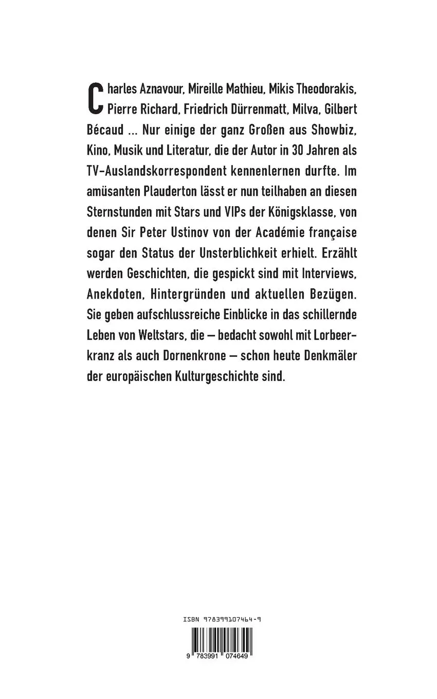 Rückseite: 9783991074649 | Mein Walk of Fame | Begegnungen mit Weltstars und VIPs | Dieter Wahl