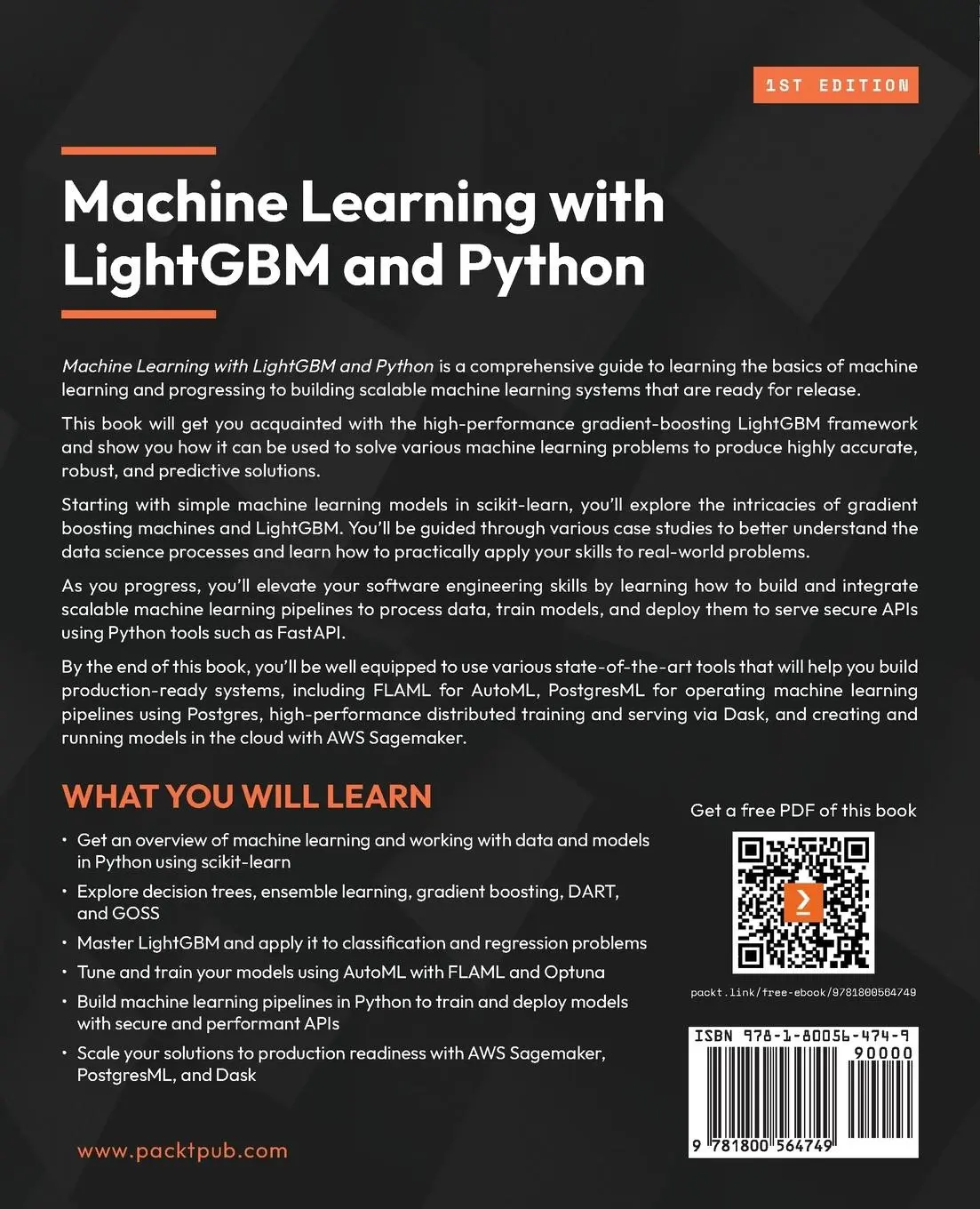 Rückseite: 9781800564749 | Machine Learning with LightGBM and Python | Andrich van Wyk | Buch