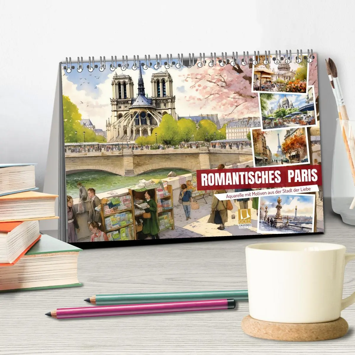Bild: 9783457524749 | Romantisches Paris (Tischkalender 2026 DIN A5 quer), CALVENDO...
