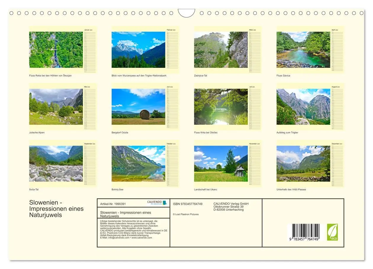 Bild: 9783457764749 | Slowenien - Impressionen eines Naturjuwels (Wandkalender 2026 DIN...