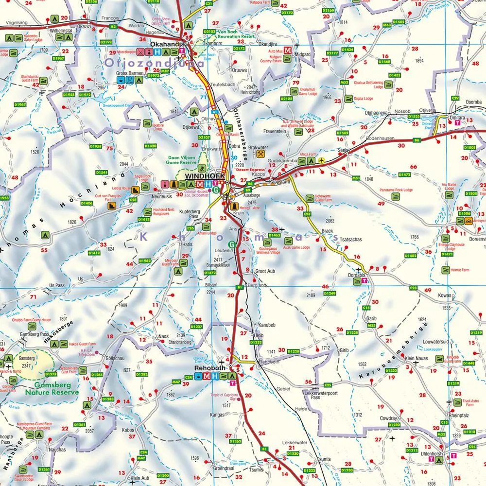 Bild: 9783707924749 | Namibia, Straßenkarte 1:1.000.000, freytag &amp; berndt | Freytag &amp; Berndt