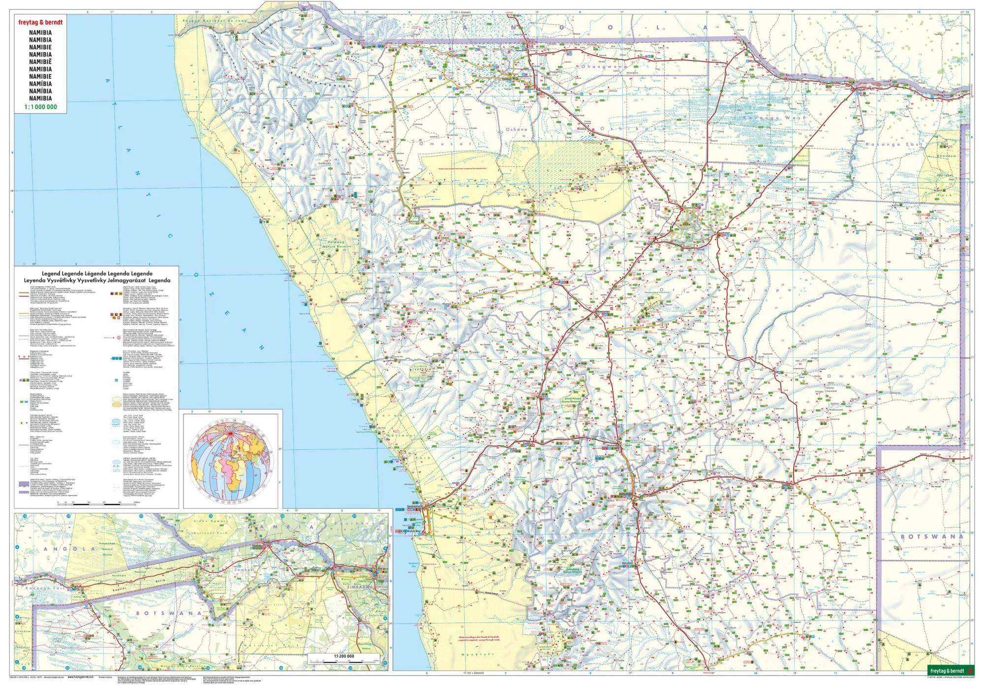 Bild: 9783707924749 | Namibia, Straßenkarte 1:1.000.000, freytag &amp; berndt | Freytag &amp; Berndt