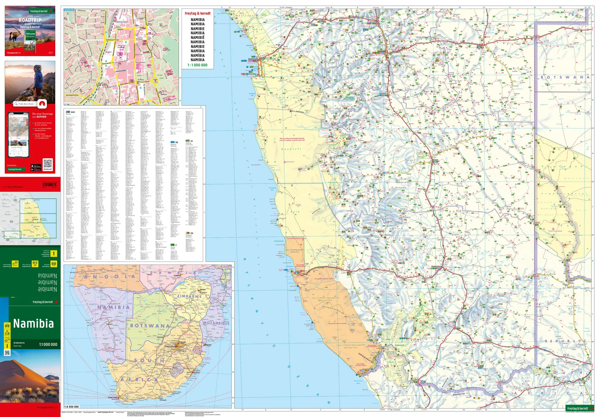 Bild: 9783707924749 | Namibia, Straßenkarte 1:1.000.000, freytag &amp; berndt | Freytag &amp; Berndt