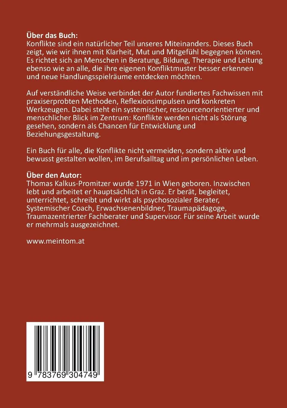 Rückseite: 9783769304749 | Konfliktkompetenz entwickeln | Thomas Kalkus-Promitzer | Taschenbuch