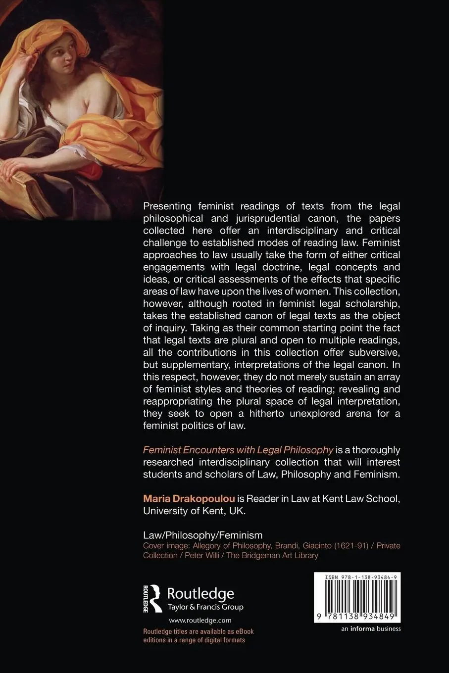 Rückseite: 9781138934849 | Feminist Encounters with Legal Philosophy | Maria Drakopoulou | Buch
