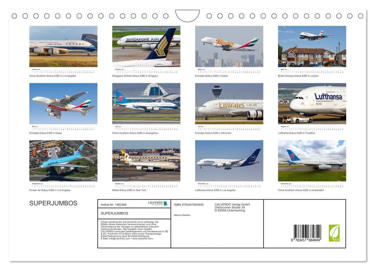 Bild: 9783457684849 | SUPERJUMBOS (Wandkalender 2026 DIN A4 quer), CALVENDO Monatskalender