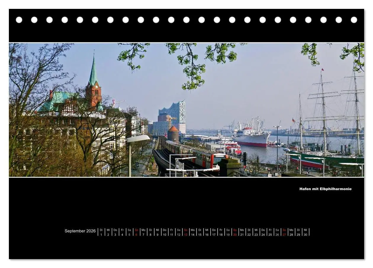 Bild: 9783516154849 | Hamburg Panoramen 2026 (Tischkalender 2026 DIN A5 quer), CALVENDO...