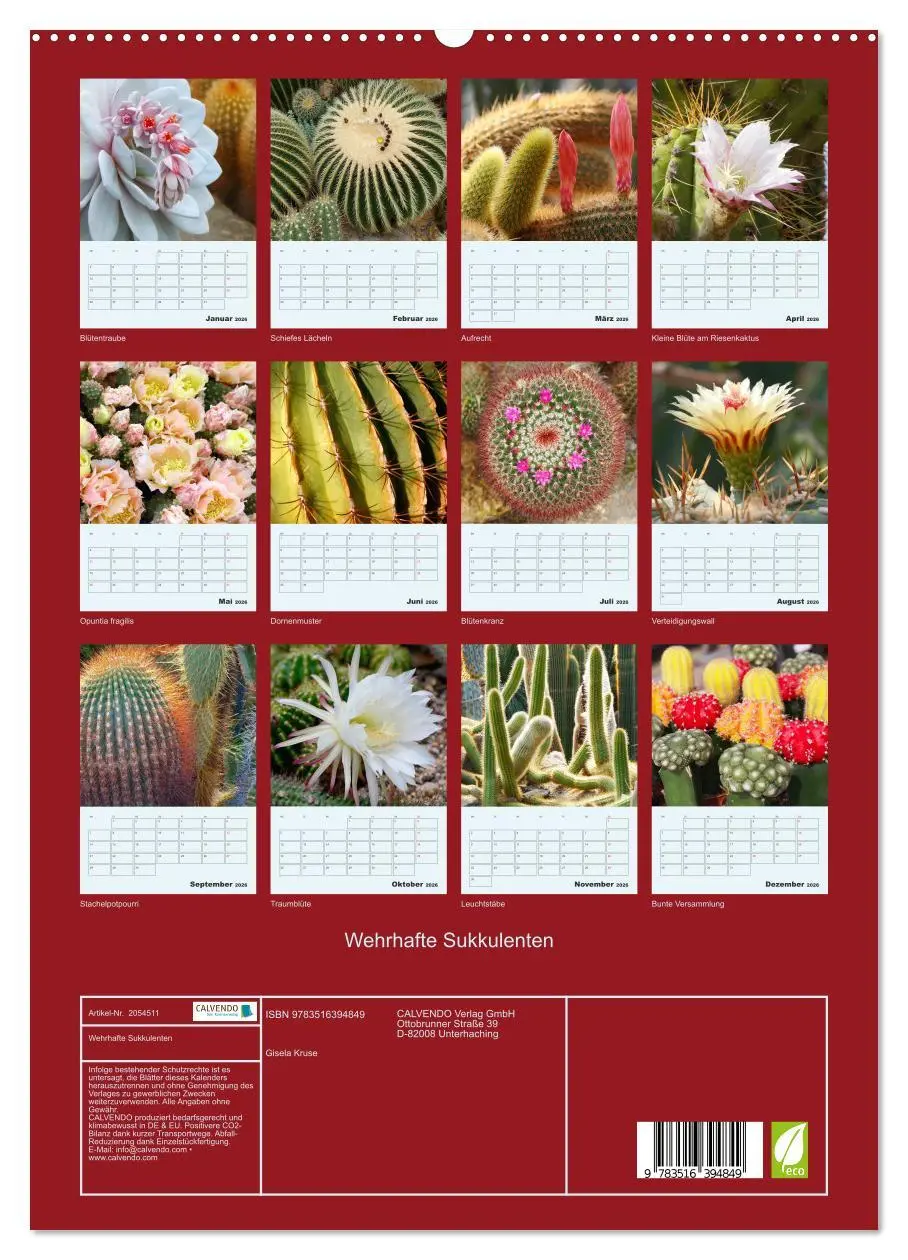 Bild: 9783516394849 | Wehrhafte Sukkulenten (hochwertiger Premium Wandkalender 2026 DIN...
