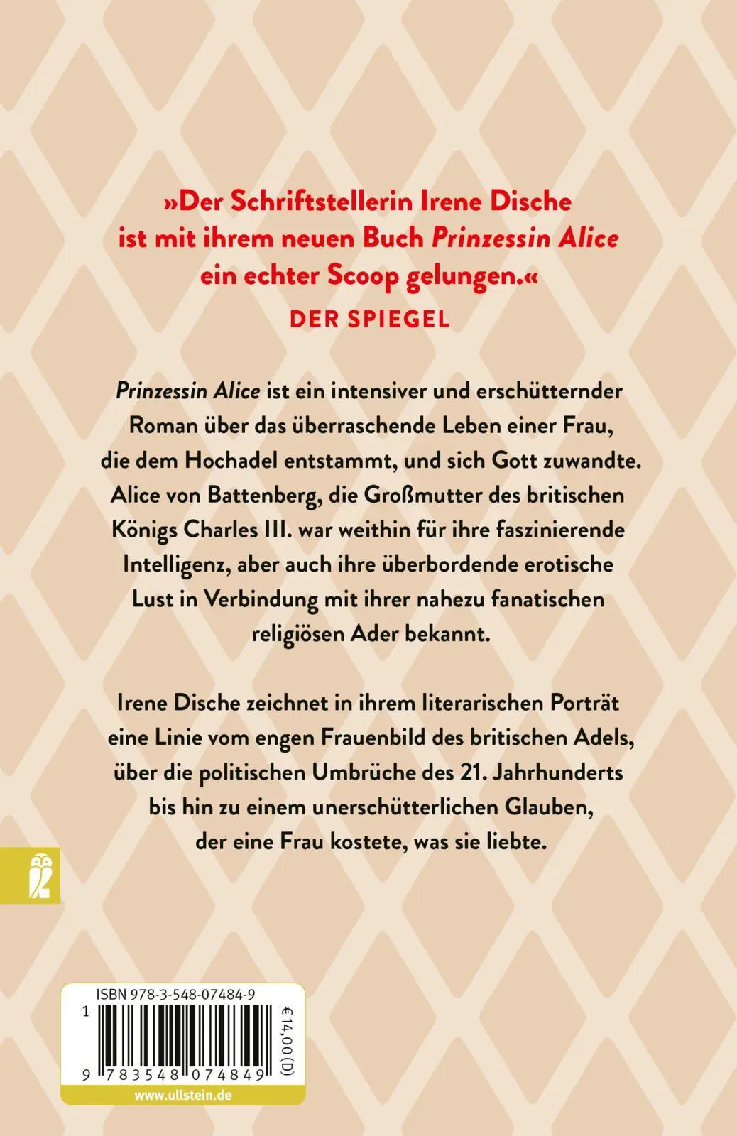 Rückseite: 9783548074849 | Prinzessin Alice | Irene Dische | Taschenbuch | 160 S. | Deutsch