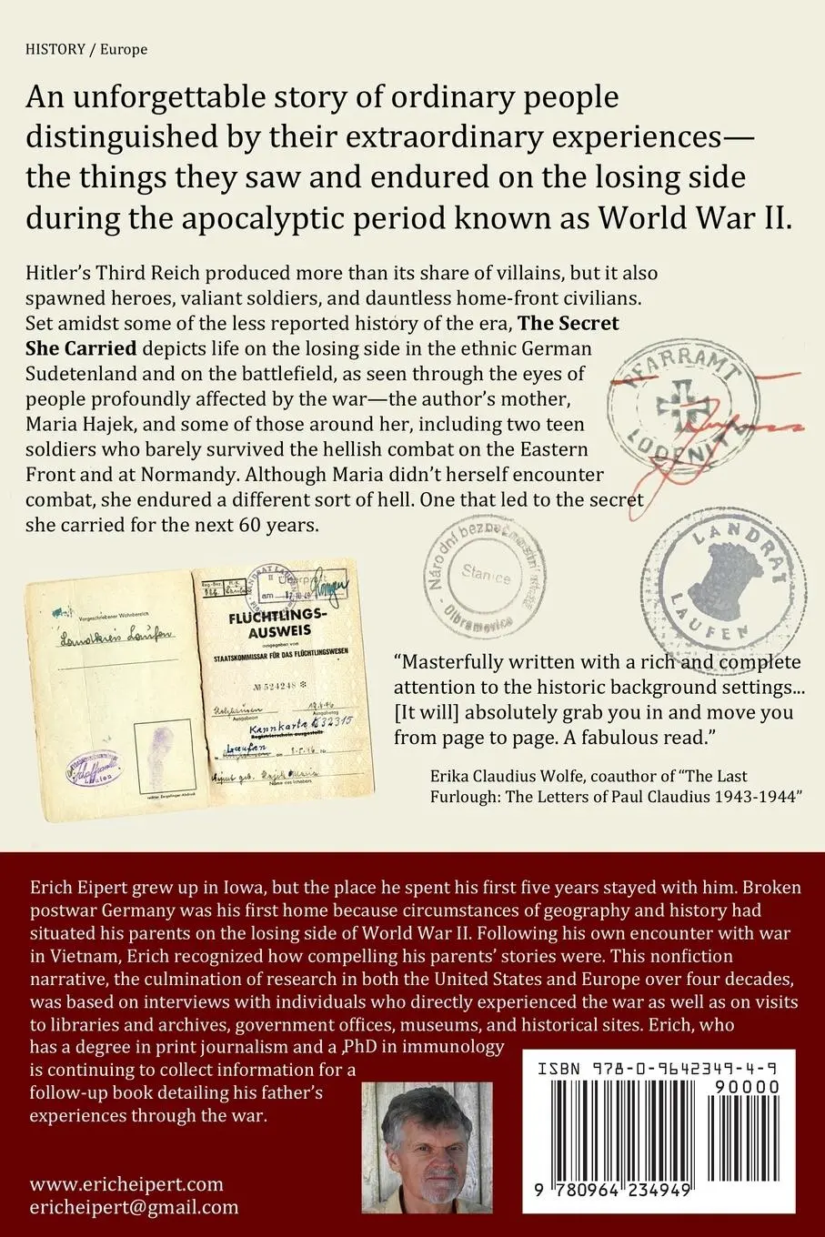 Rückseite: 9780964234949 | The Secret She Carried | A Perilous Odyssey Through the Time of Hitler