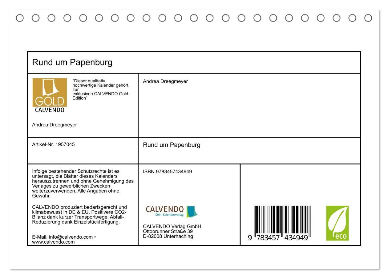 Bild: 9783457434949 | Rund um Papenburg (Tischkalender 2026 DIN A5 quer), CALVENDO...