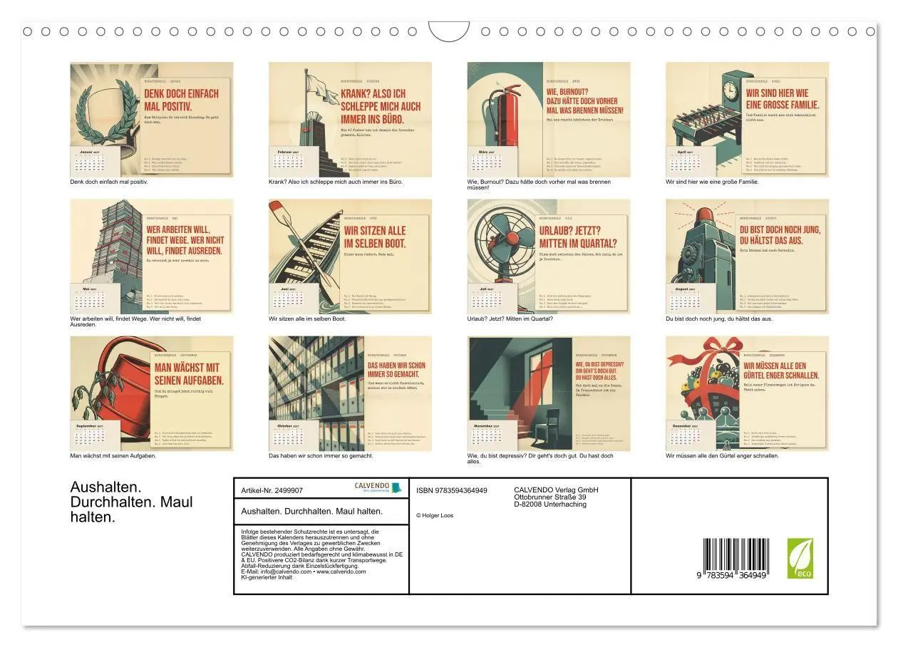 Bild: 9783594364949 | Aushalten. Durchhalten. Maul halten. (Wandkalender 2027 DIN A3...