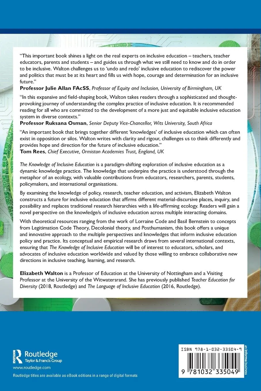 Rückseite: 9781032335049 | The Knowledge of Inclusive Education | An Ecological Approach | Walton