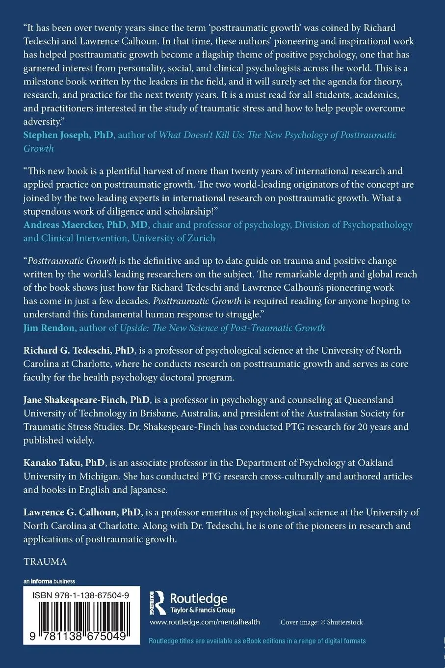 Rückseite: 9781138675049 | Posttraumatic Growth | Theory, Research, and Applications | Buch
