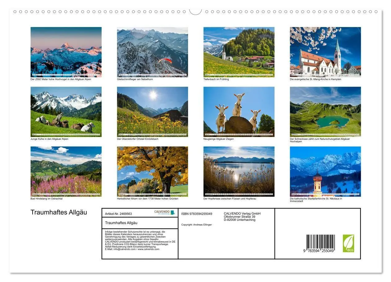 Bild: 9783594255049 | Traumhaftes Allgäu (hochwertiger Premium Wandkalender 2027 DIN A2...
