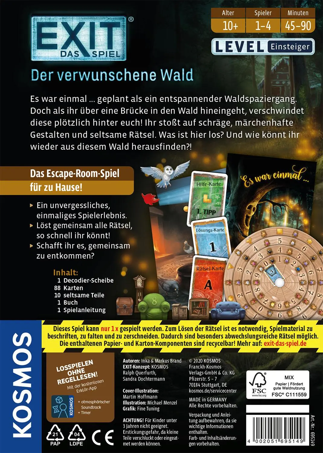Rückseite: 4002051695149 | EXIT® - Das Spiel: Der verwunschene Wald | Markus Brand Inka Brand