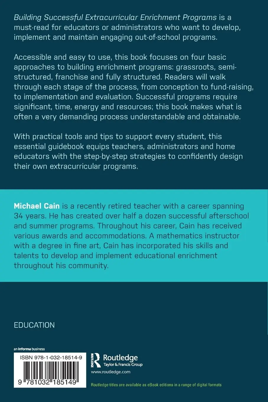 Rückseite: 9781032185149 | Building Successful Extracurricular Enrichment Programs | Michael Cain