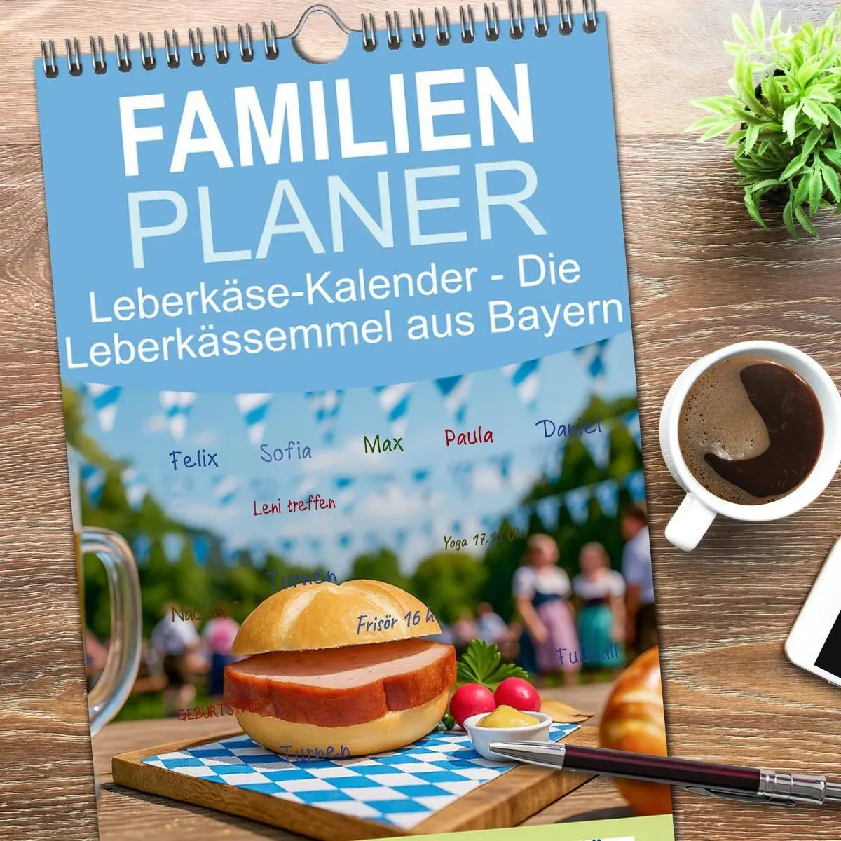 Bild: 9783516715149 | Familienplaner 2026 - Leberkäse-Kalender - Die Leberkässemmel aus...