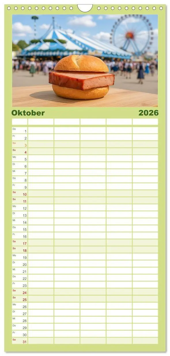 Bild: 9783516715149 | Familienplaner 2026 - Leberkäse-Kalender - Die Leberkässemmel aus...