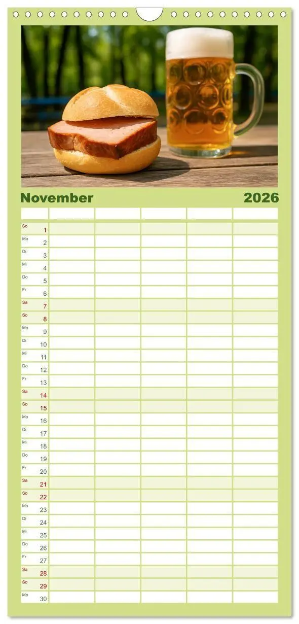 Bild: 9783516715149 | Familienplaner 2026 - Leberkäse-Kalender - Die Leberkässemmel aus...