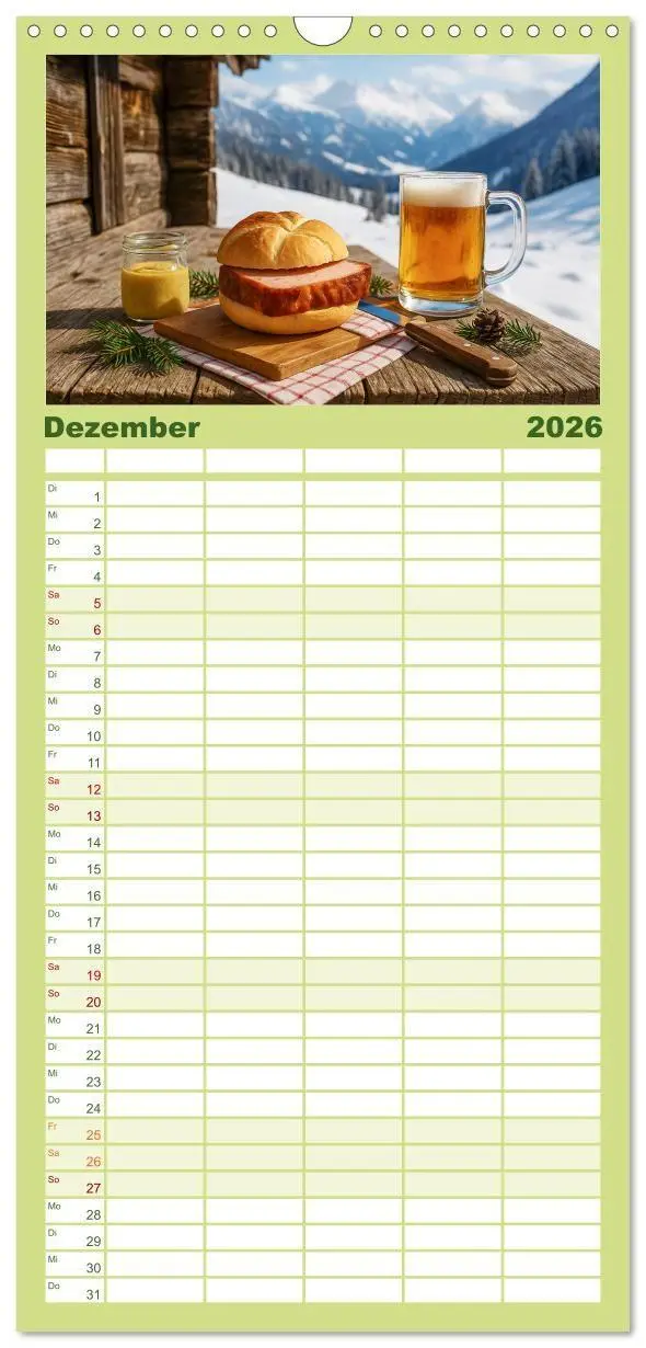 Bild: 9783516715149 | Familienplaner 2026 - Leberkäse-Kalender - Die Leberkässemmel aus...