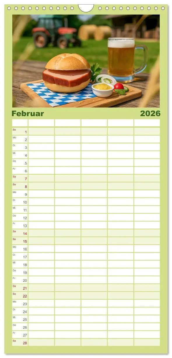 Bild: 9783516715149 | Familienplaner 2026 - Leberkäse-Kalender - Die Leberkässemmel aus...