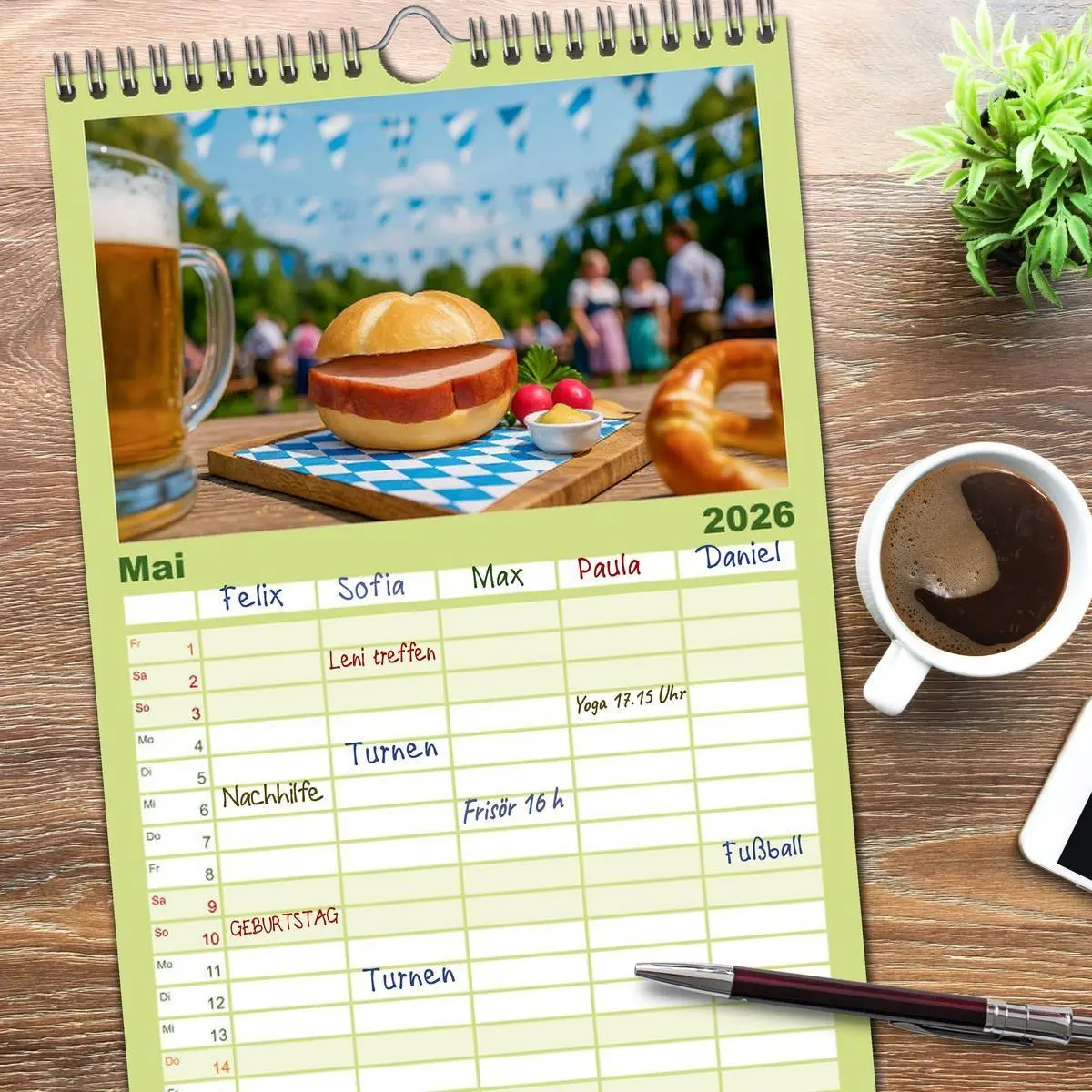 Bild: 9783516715149 | Familienplaner 2026 - Leberkäse-Kalender - Die Leberkässemmel aus...