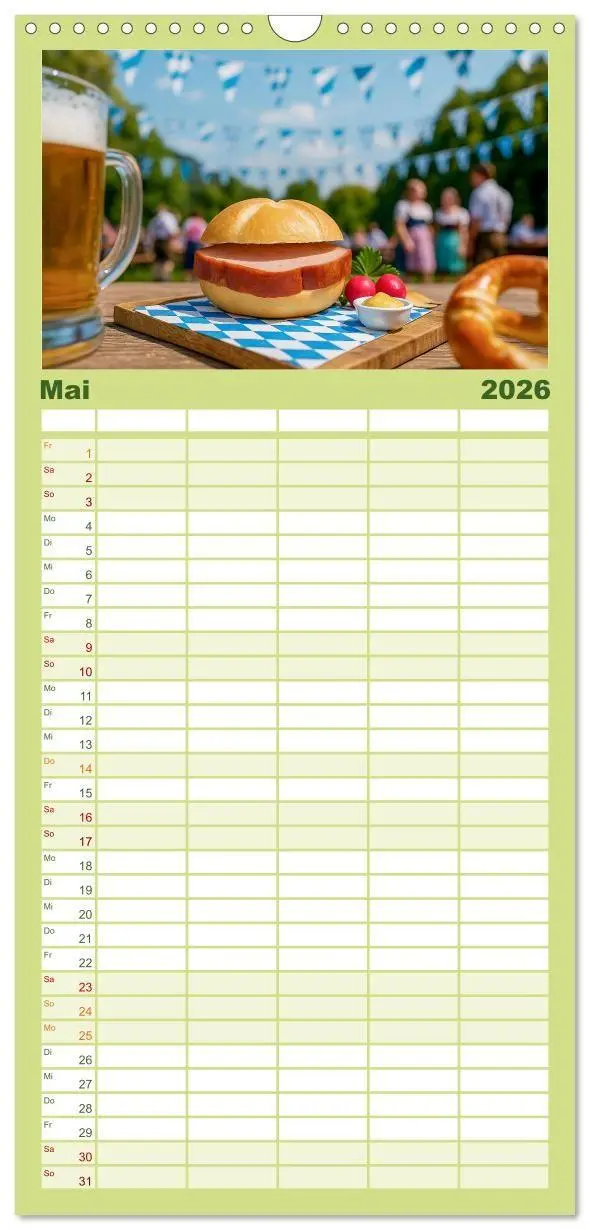 Bild: 9783516715149 | Familienplaner 2026 - Leberkäse-Kalender - Die Leberkässemmel aus...