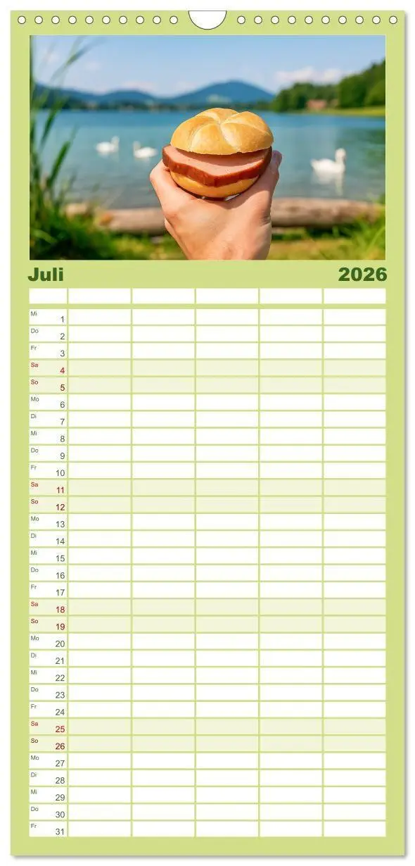 Bild: 9783516715149 | Familienplaner 2026 - Leberkäse-Kalender - Die Leberkässemmel aus...