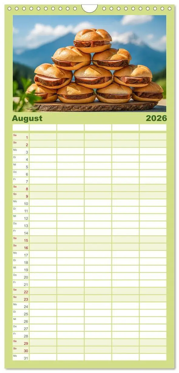 Bild: 9783516715149 | Familienplaner 2026 - Leberkäse-Kalender - Die Leberkässemmel aus...