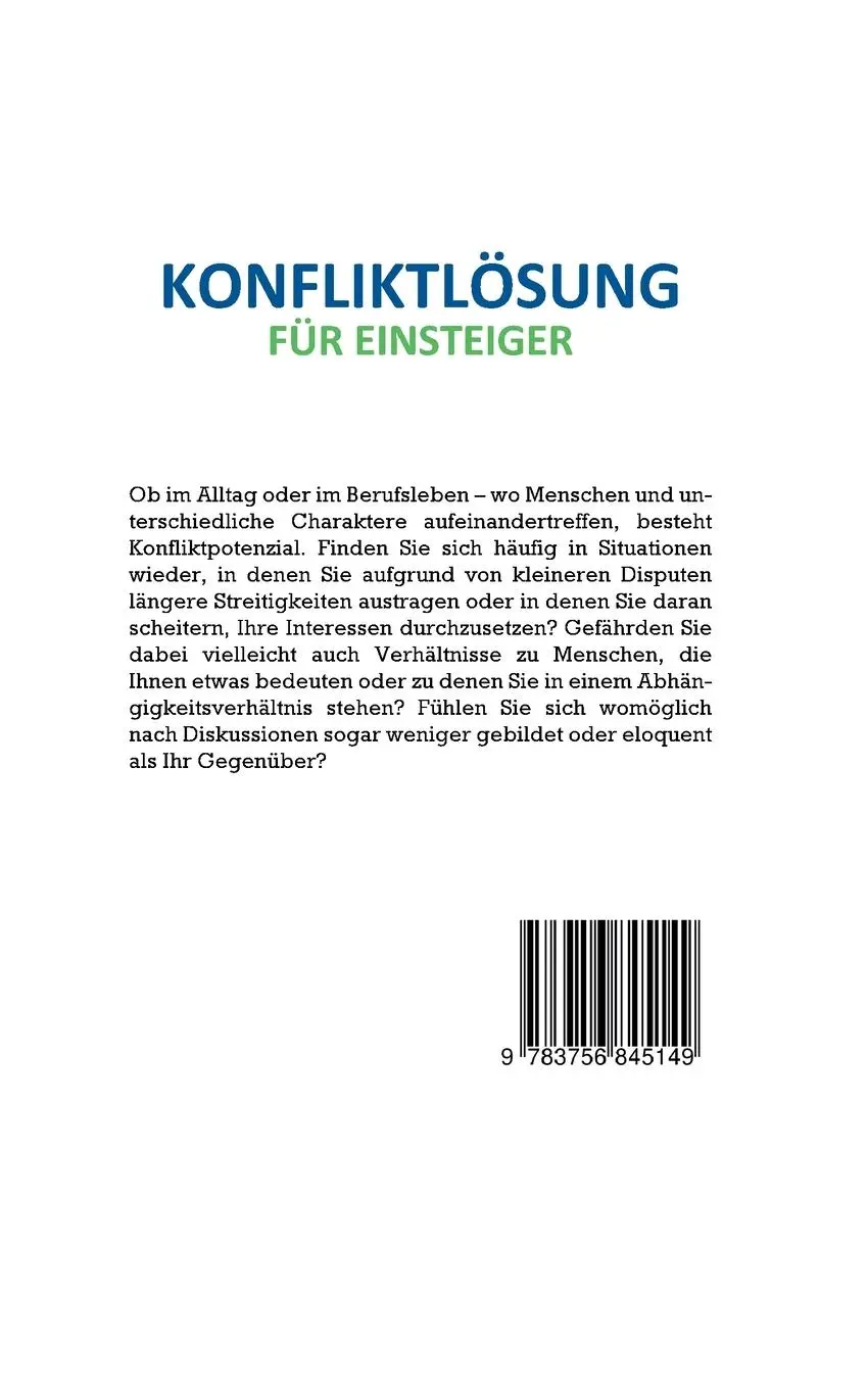 Rückseite: 9783756845149 | Konfliktlösung für Einsteiger - Konflikte lösen im Alltag, in...