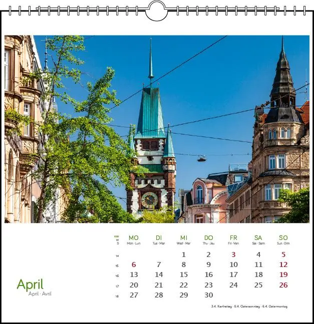 Bild: 9783861925149 | Freiburg 2026 | Postkarten-Tischkalender | Clemens Emmler | Kalender