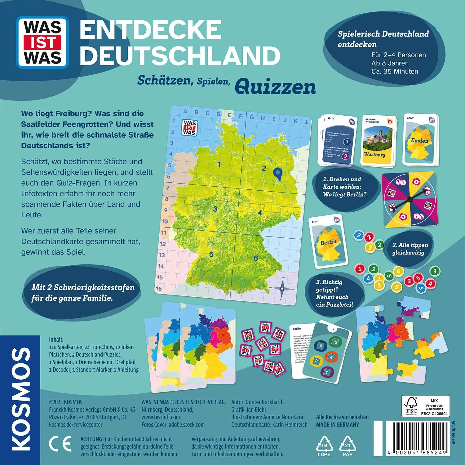 Bild: 4002051685249 | WAS IST WAS - Entdecke Deutschland | Spiel | Günter Burkhardt | Spiel