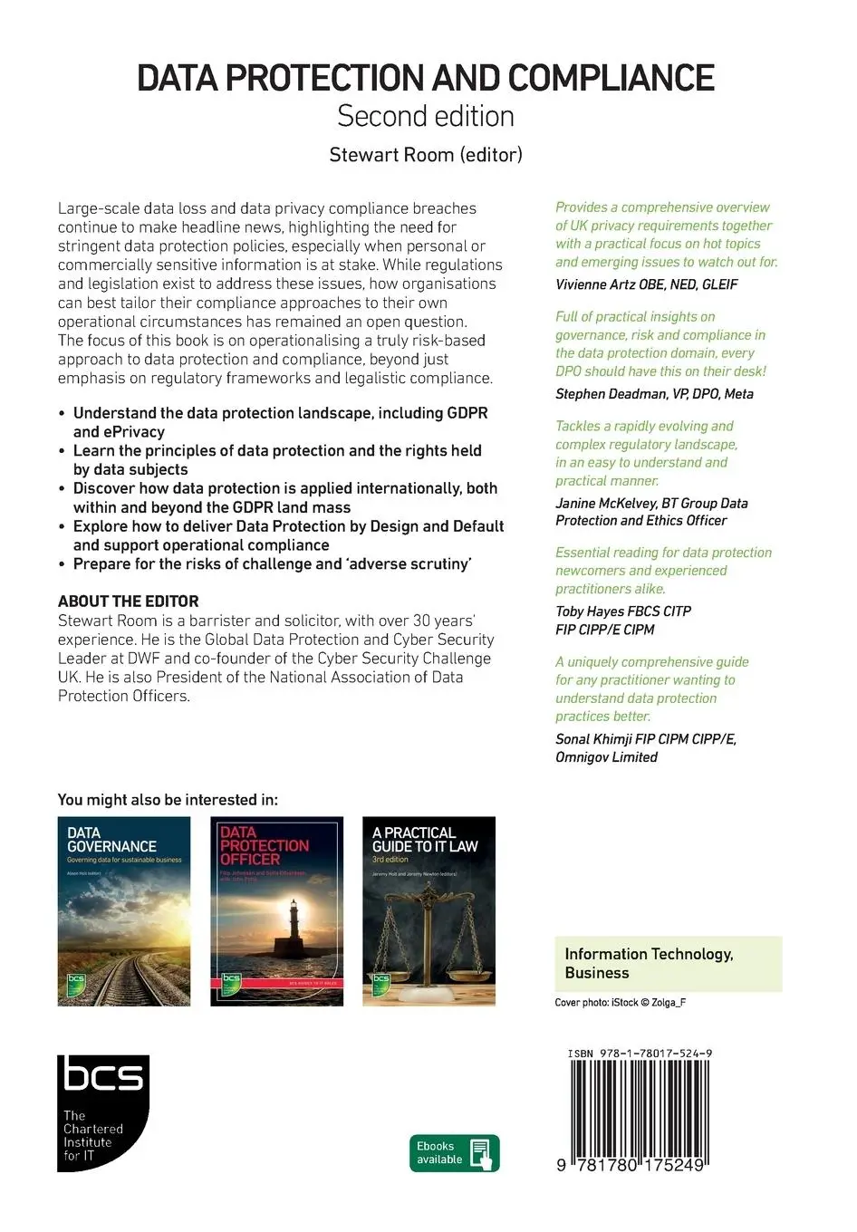 Rückseite: 9781780175249 | Data Protection and Compliance | Second edition | Stewart Room | Buch