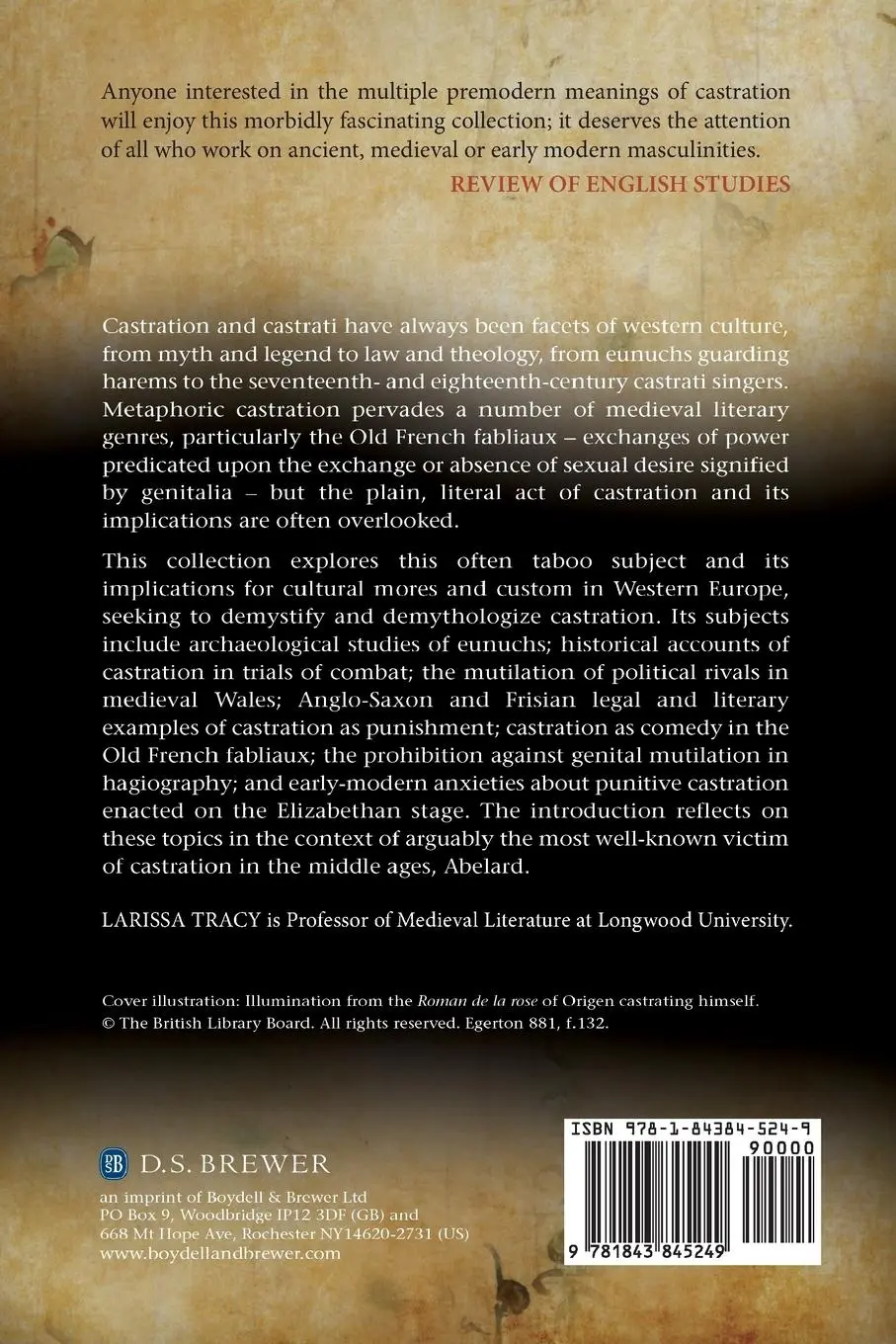 Rückseite: 9781843845249 | Castration and Culture in the Middle Ages | Larissa Tracy | Buch