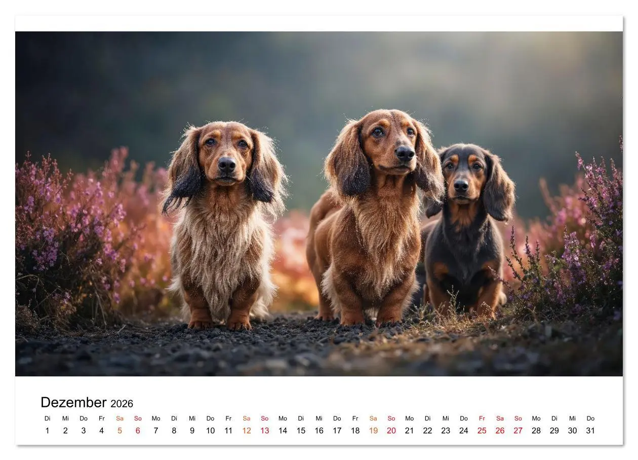 Bild: 9783516635249 | Dackel - ein Blick genügt (Wandkalender 2026 DIN A4 quer), CALVENDO...