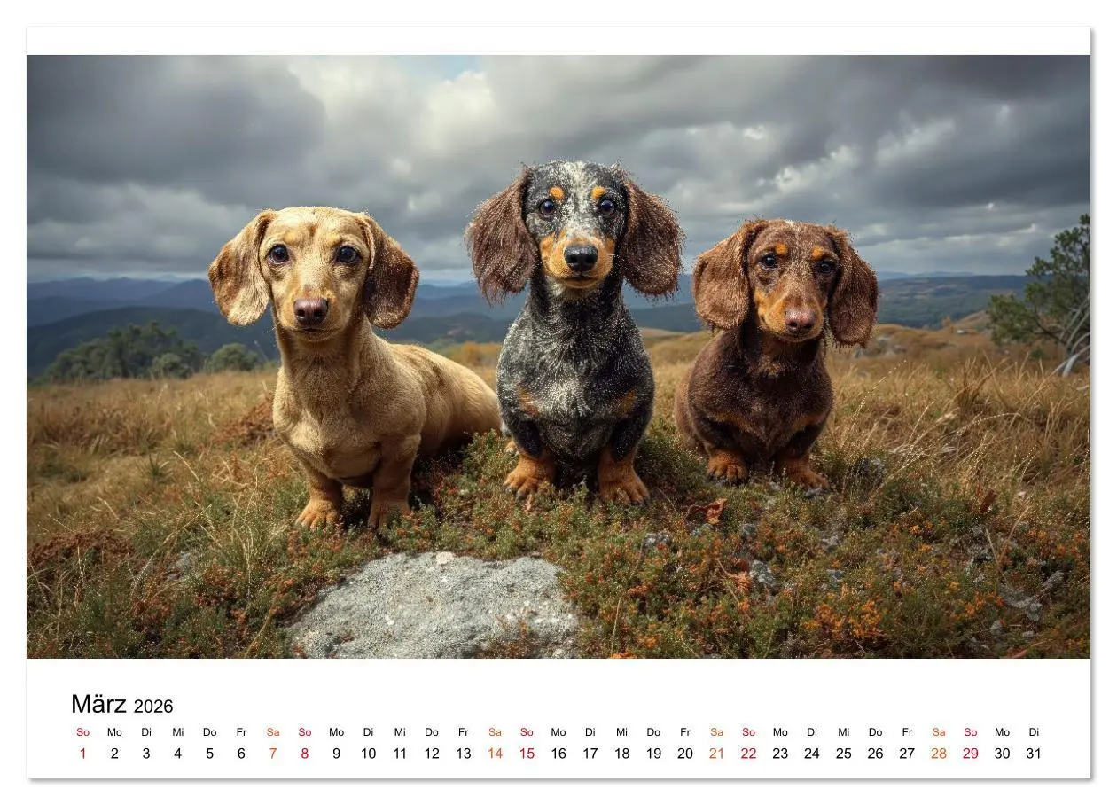 Bild: 9783516635249 | Dackel - ein Blick genügt (Wandkalender 2026 DIN A4 quer), CALVENDO...