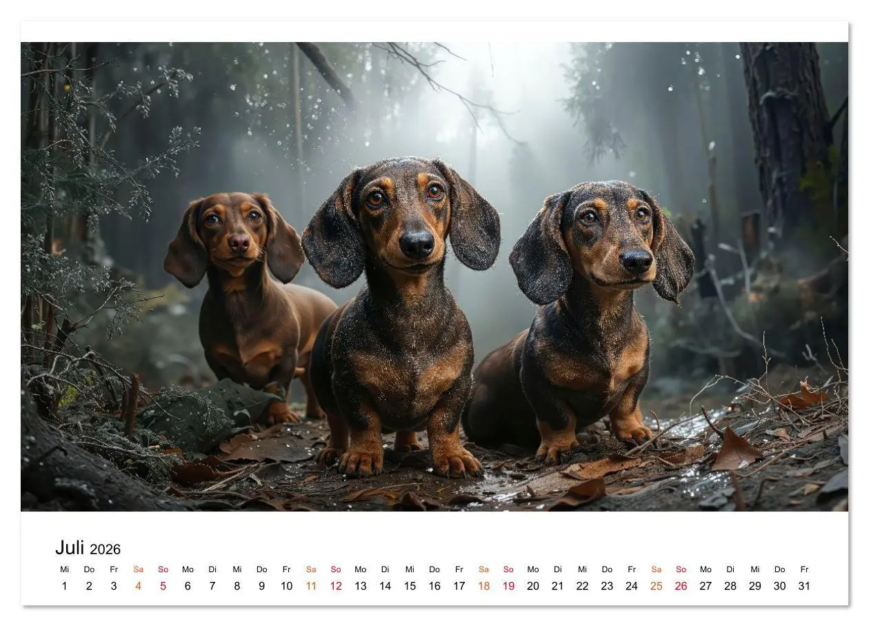Bild: 9783516635249 | Dackel - ein Blick genügt (Wandkalender 2026 DIN A4 quer), CALVENDO...